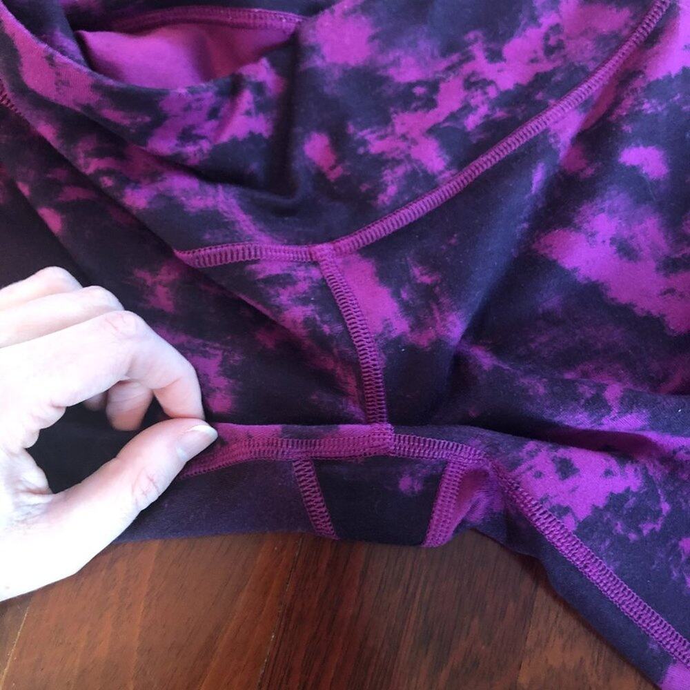 Lululemon Wunder Under Crop Leggings Tie Dye Purple - Picture 6 of 8